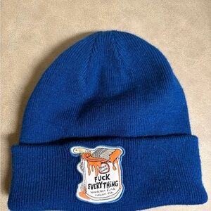 Blue Beanie with Patch